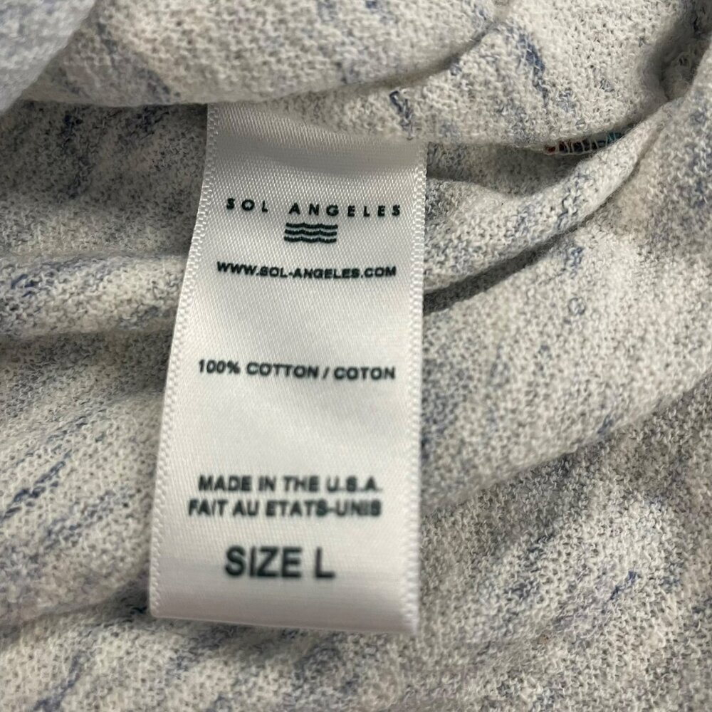 Sol Angeles Womens Long Sleeve Maxi Dress Heather Blue/White Size Large - Picture 9 of 9